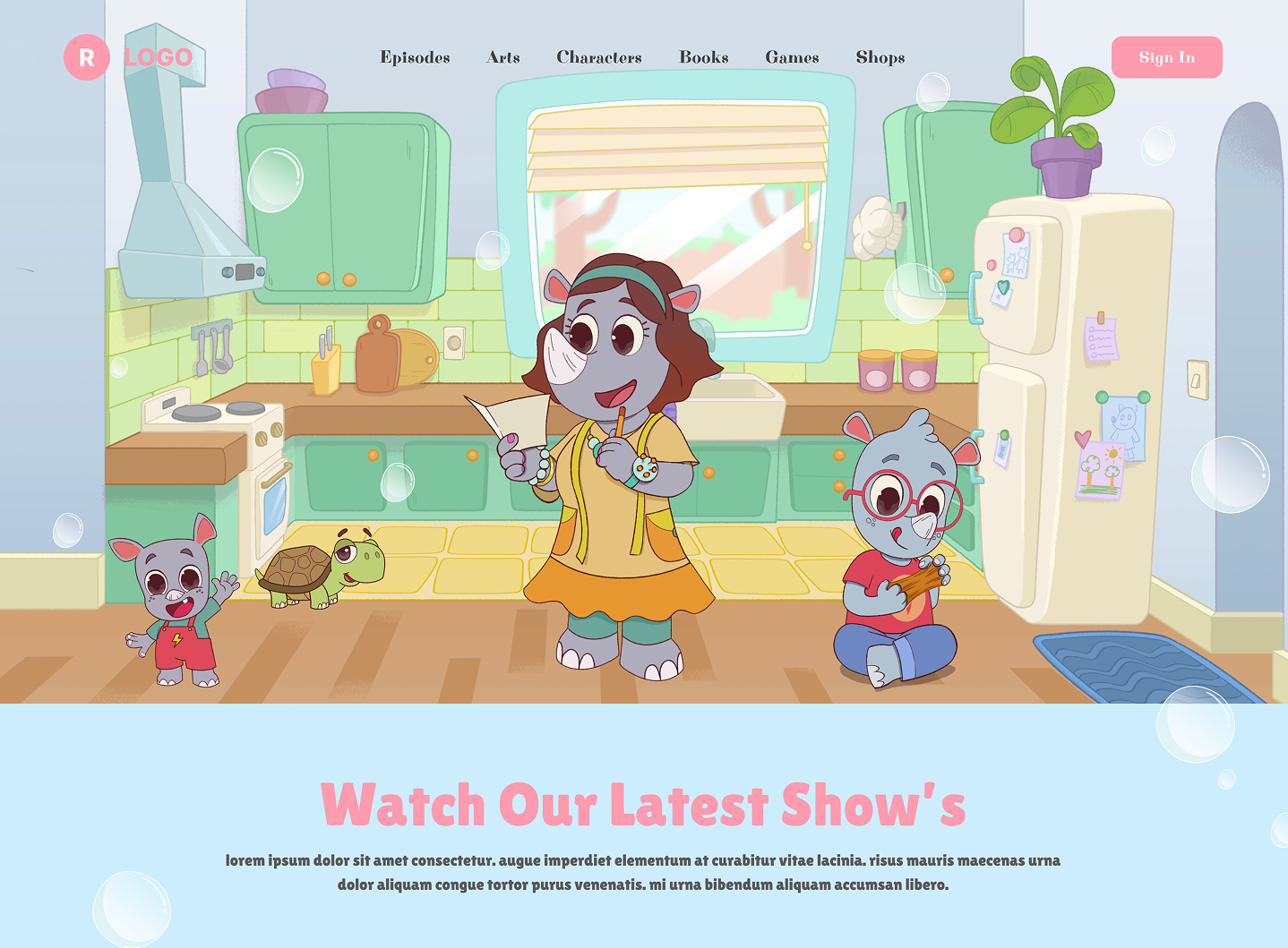 Stomp Stomp Rhinos kids show website
